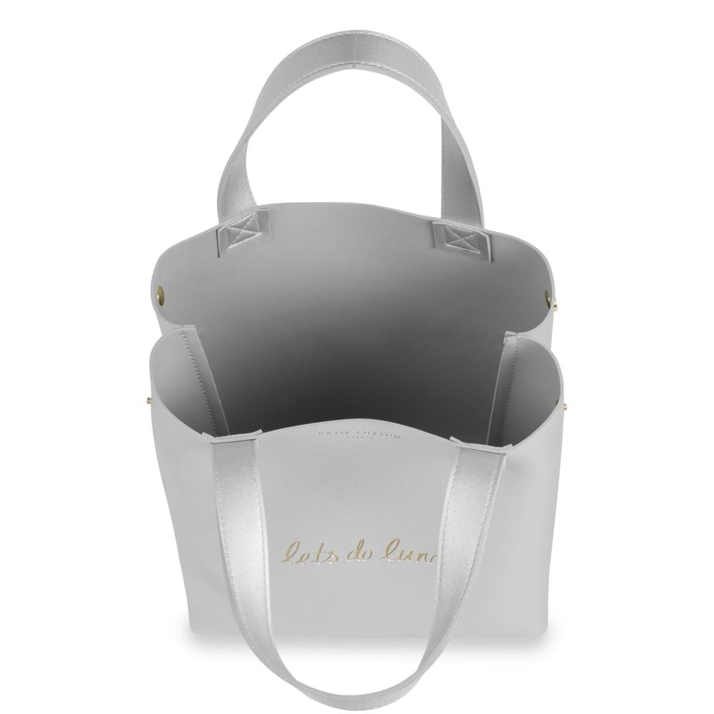 Silver lunch bag on sale