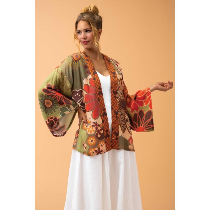 Floral print kimono jacket best sale